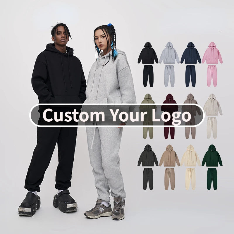 Men's Casual Pullover Hoodie Set Heavy Weight Fleece Material for Gym Jogging or Winter Sports Fall Winter Sweatshirts