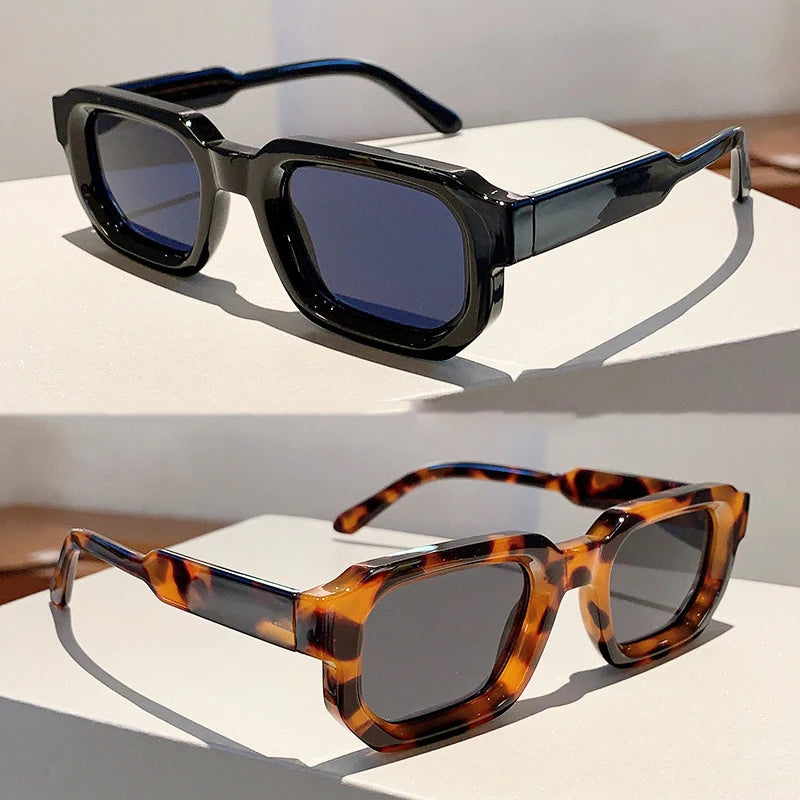 Vintage Women Small Rectangle Frame Sunglasses UV400 Lens Men Brand Designer Punk Sun Shades Glasses Square Eyewear