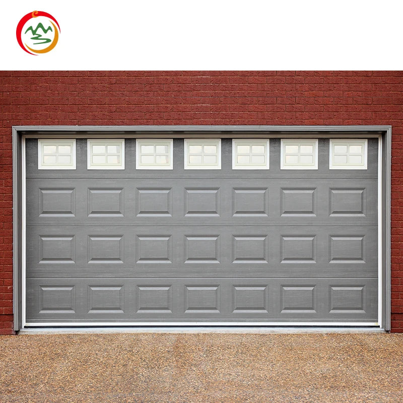 American Modern Steel Double Garage Door 16x8 Insulated Flap Sliding Sectional with Glass Overhead for Home Best Prices
