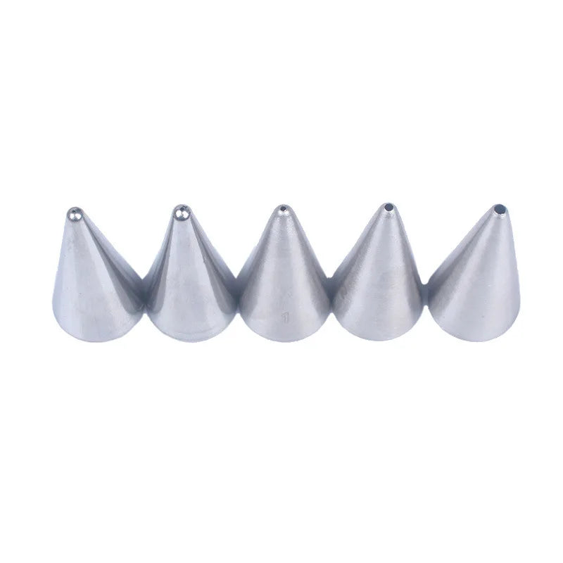 Small Holes  Piping Icing Nozzle Cake Decorating Tube Set  Stainless Steel 5 Pieces Icing Piping  Tips Set