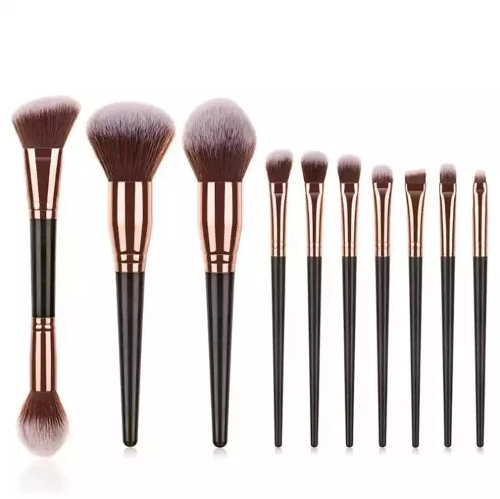 HMU 7pcs/10pcs/15pcs Manufacturers Two Double Sided Makeup Brush Set Professional Private Label Double Ended Makeup Brush