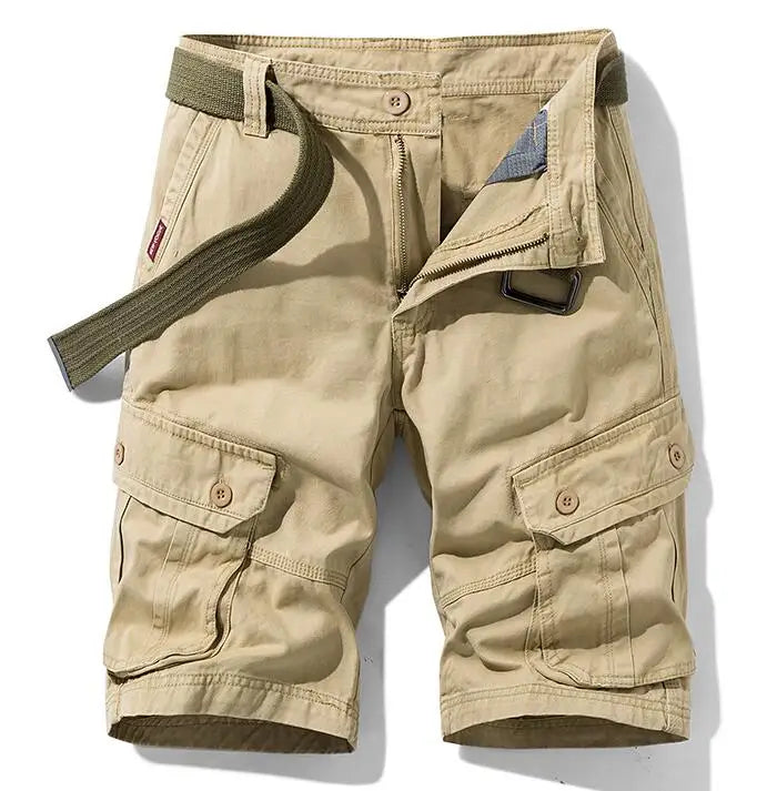 Cargo Shorts Men Regular Fit Style Short Pant High Quality Black Khaki Multi Pockets Cotton Men Cargo Shorts