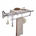 FEIDU Modern Stainless Steel Fixed Wall-Mounted Towel Rack Chrome Finish Practical Hooks Single Double Bathroom Towel Holder