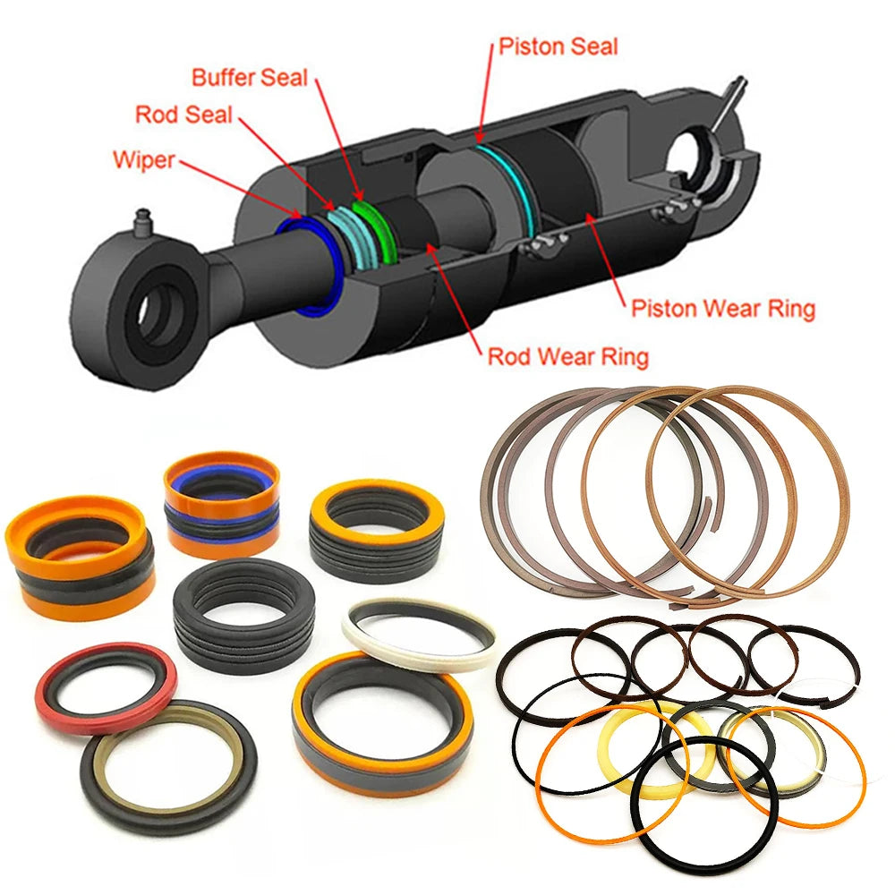 Rod Seal Hydraulic Cylinder Piston SPGO SPGW Selo Fiscal NBR PTFE FKM PU POM PA Piston Rod Seals