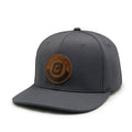 Custom Design 6 Panel Polyester Flat Bill Men Cap Leather Patch Logo Snapback Hat