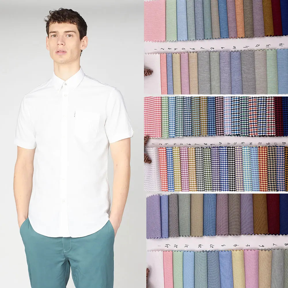 Custom Casual Houndstooth Stripe Plaid Yarn Dyed Fabric for Garments and Bags Woven Technique for Boys Price Per Meter