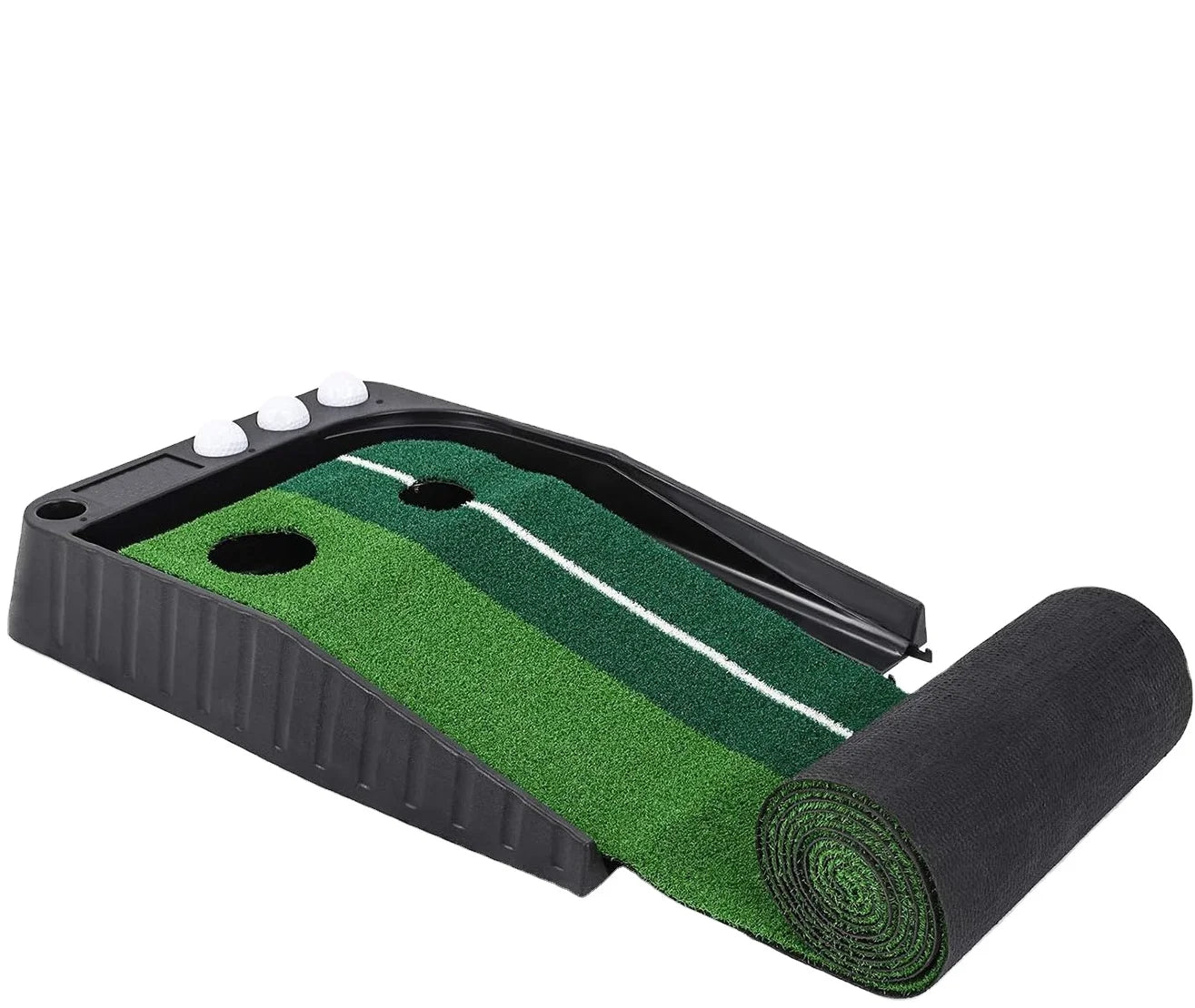 Golf Putting Green Mat for Indoor Outdoor Use with Auto Ball Return Mini Golf Practice for Home Office or Outdoors