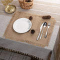 Vintage Placemat Set Natural Jute Woven Tableware Mat Burlap Placemat for Wedding Party Decoration
