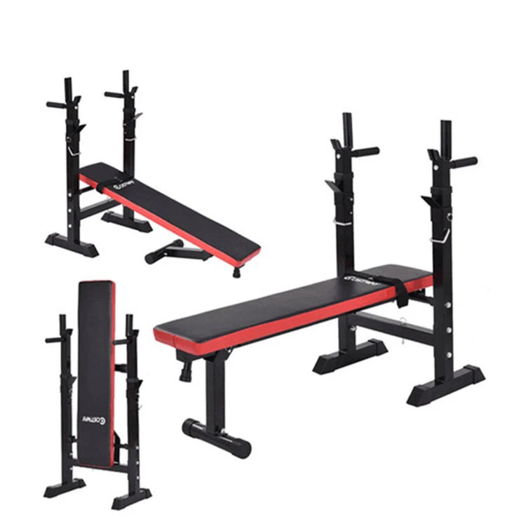 Wholesale Home Training Fitness Gym Workout Adjustable Squat Rack Dumbbell Bench Press Metal Foldable 200KG Capacity