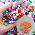 1000PCS Barrelled Colorful Pony Beads 6x9mm Acrylic Beads Mix in the Bucket Convenient Storage Kids Hair Beads for Braids
