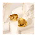 New Trendy Stainless Steel Chunky Jewelry Geometric Triangle Smooth Earring for Women Stud Gift High Quality Casting Process
