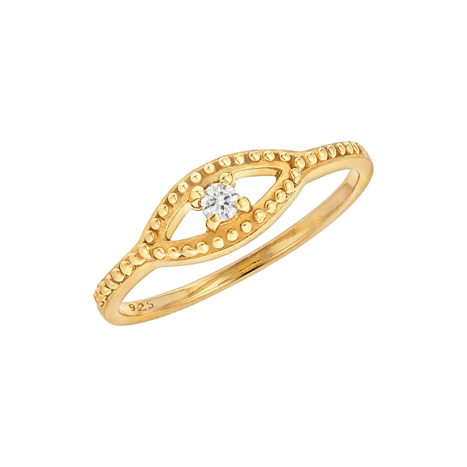 Factory Wholesale Fashion 925 Sterling Silver Eye White CZ Rings Jewelry for Women Accessories Stacking Ring