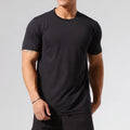 Custom logo Black t Shirt Quick Dry 100% Polyester Sports Workout Fitness Running Gym Wear Tshirt for Men