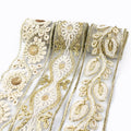 Meetee MY039 45mm Eco-Friendly Polyester Embroidered Webbing for Bags & Shoes Garment Use