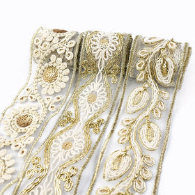 Meetee MY039 45mm Eco-Friendly Polyester Embroidered Webbing for Bags & Shoes Garment Use