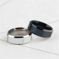 BINSHUO Titanium Stainless Steel Ring Wedding Bands Accessories Women Male Couple Jewelry Men Double Bevel Ring