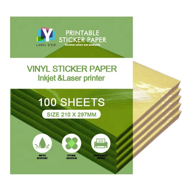 Printable A4 clear 8C Transparent PVC Self-adhesive Paper Sheets for Laser&inkjet A6 Glossy White Sticker Paper Print