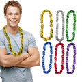 Hot Selling Mardi Gras Party Decoration Plastic Electroplated Chain Fashion Necklace Bulk for Promotional Party Supplies