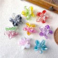 Summer Plastic Colorful Plumeria Plower Hair Claws Bohemia Petal Shape Claw Clips Flower Hair Clip for Women Girls Accessories