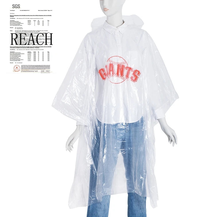 BSCI-Audited Factory Direct Sale Custom Disposable Rain Poncho for Girls Modern Style for Tours