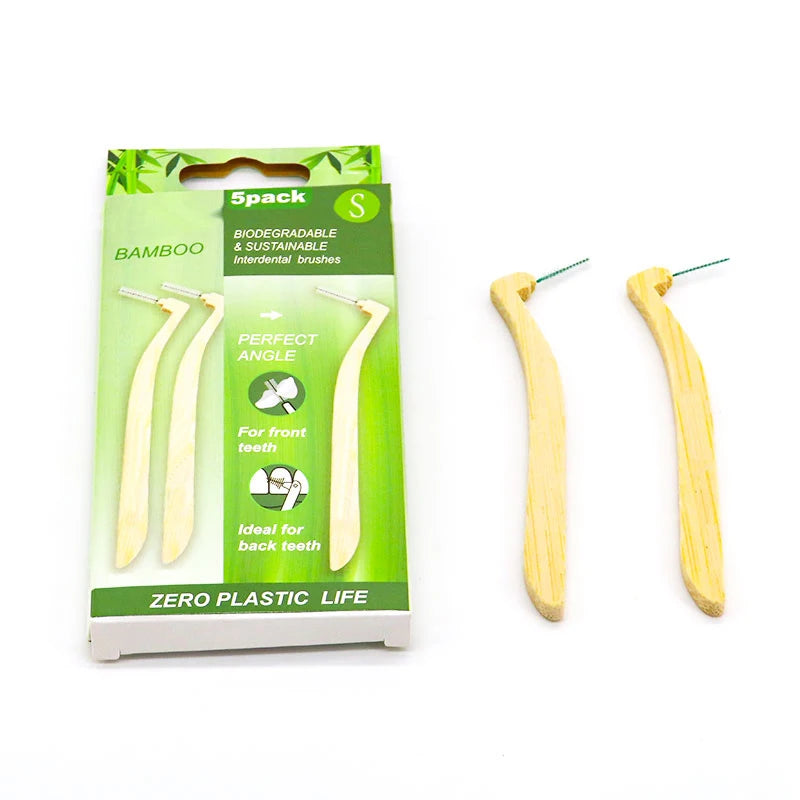 7-Shaped Bamboo Toothpick Interdental Brush Soft Gum-Cleaning Bambu Dental Brush Degradable Product