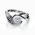 SGARIT Custom 18k White Gold Engagement Wedding Jewelry Lab Grown diamond Ring 1ct 2ct Round Cut VS D High-end Design for Women MegaBDM