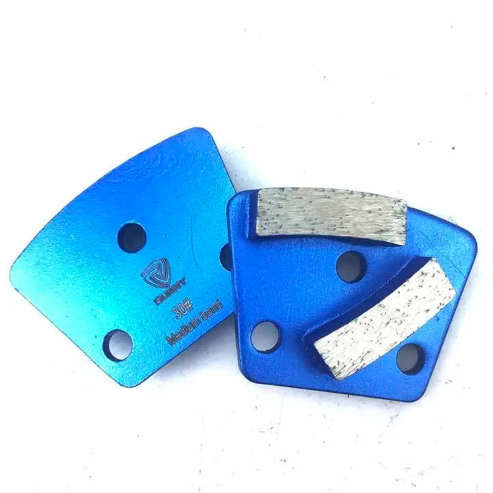 Two-tooth Trapezoidal Abrasive Disc Grinding Shoes Fan-Shaped Three-Hole Diamond for Concrete Grinding Tools for Brand Grinders