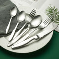 New Stainless Steel Silverware Cutlery 5 Pcs Set Restaurant Knife Fork Spoon Matte Cutlery Set