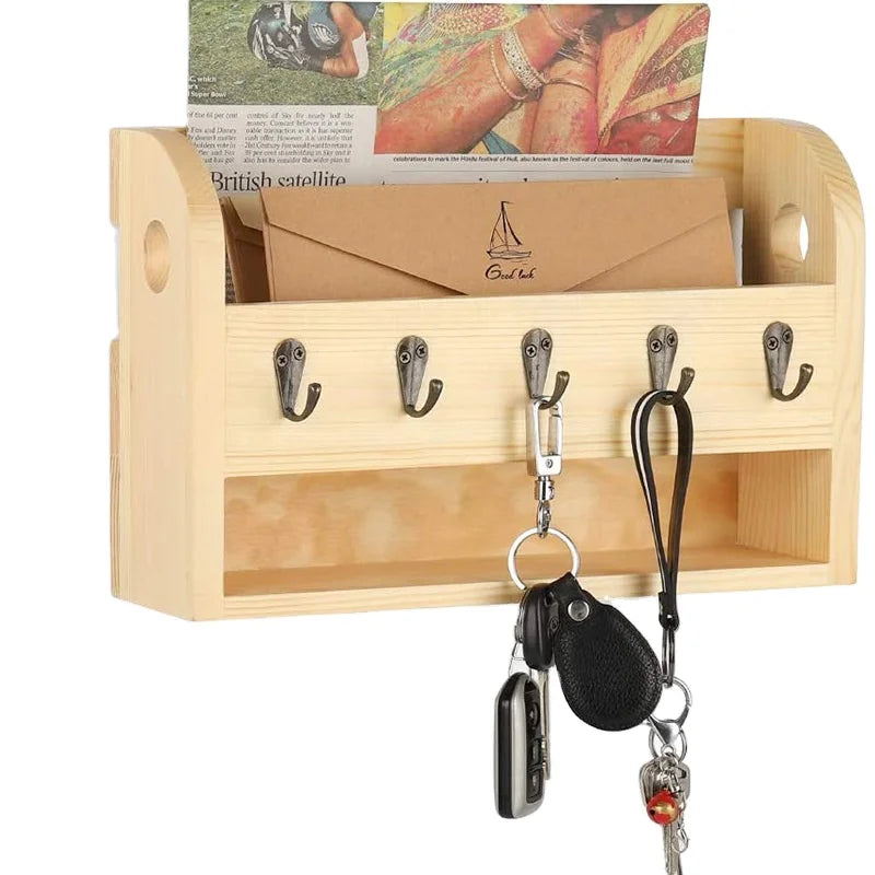 Factory Outlet Wooden Wall Mount Key Holder CNLF Hanging Decorative Wooden Wall Mount