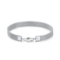 Trendy NEW Wholesale 7mm Wide 925 Sterling Silver Flat Mesh Bracelet Woman Man Belt Mesh Link Chain Bracelets Bangle 16.5cm-22cm