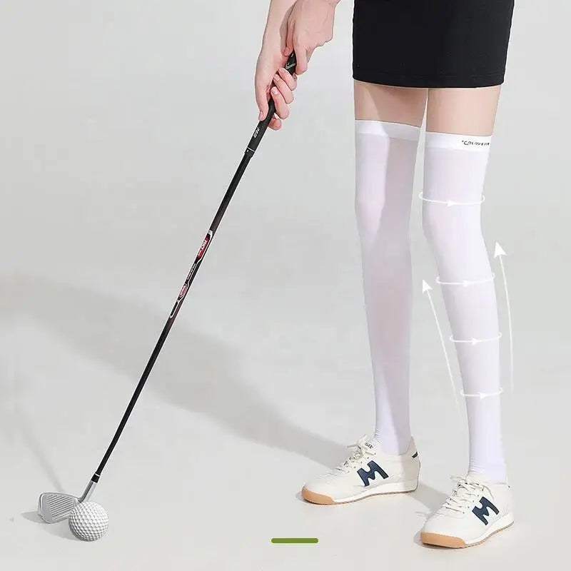 Wholesale White Black Thin Nylon Golf Socks Long Thigh High School Socks for Women