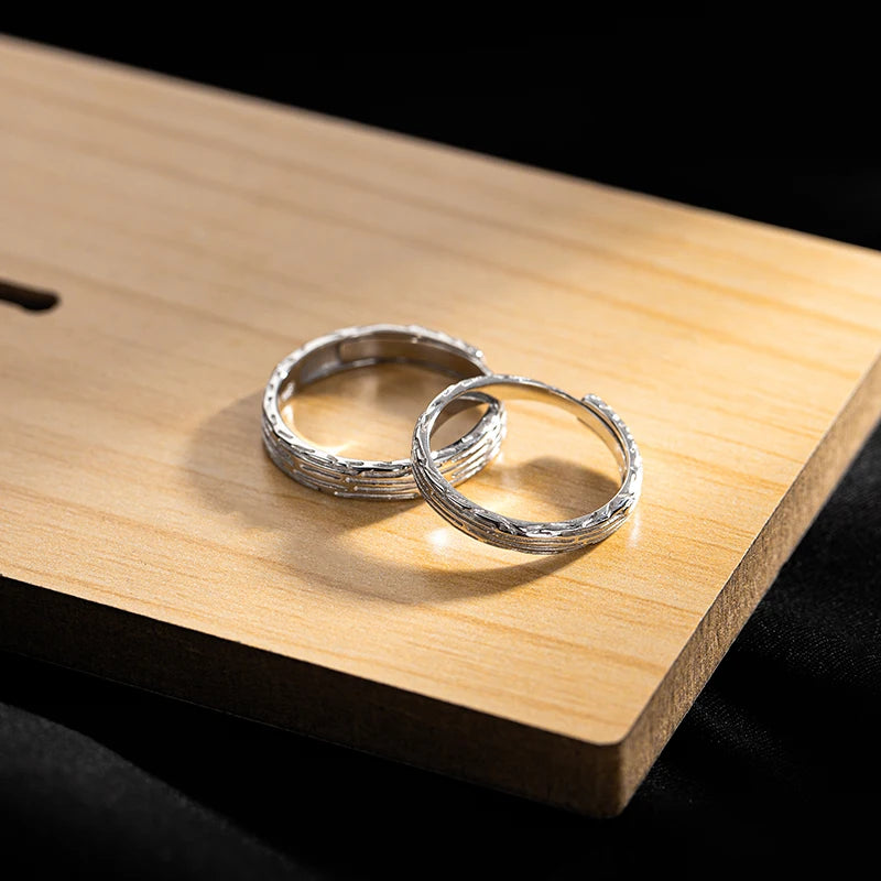 Popular Design Adjustable 925 Sterling Silver Ring the Mark of Love for Couple Lover