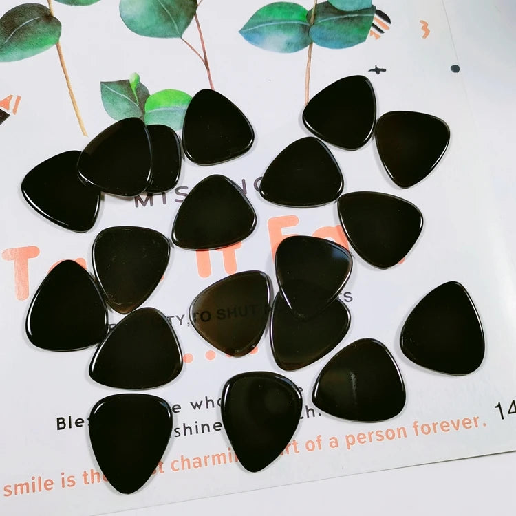 Huiying Popular Natural Quartz Crystal Black Obsidian Guitar Accessories Pick