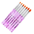 Many Salon Need This Purple Nail Art Brush 7pcs Professional Nail Brush Set Fiber Hair Acrylic