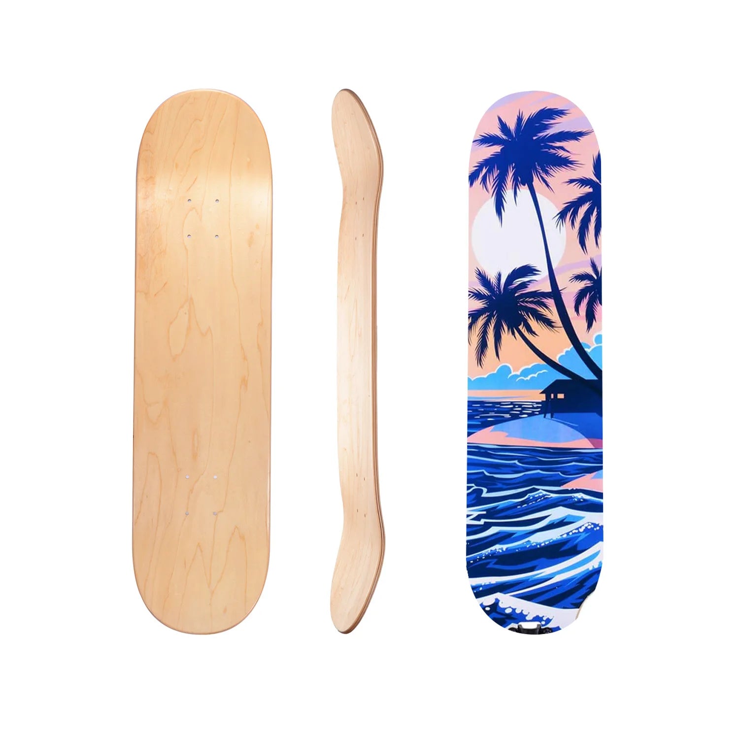 Wholesale Custom Made Low MOQ Shallow Concave Skateboard Blank Skateboard Deck