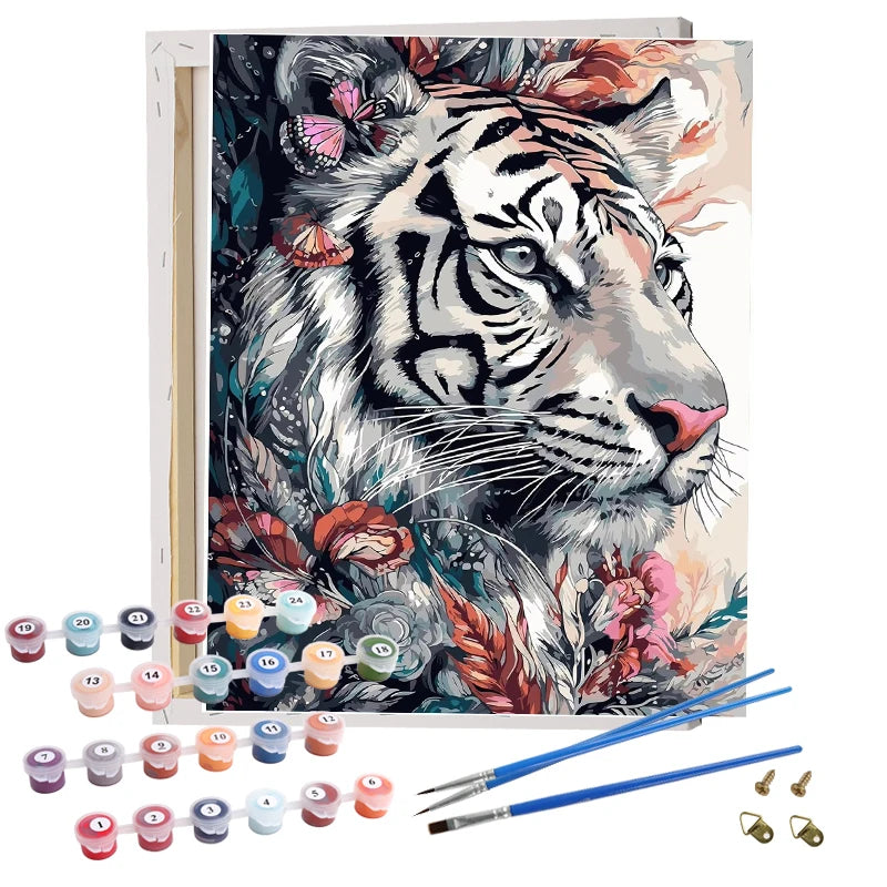 Framed Painting by Numbers DIY Painting Kit OEM Art Paint by Numbers Custom Coloring Canvas Painting by Numbers Animal