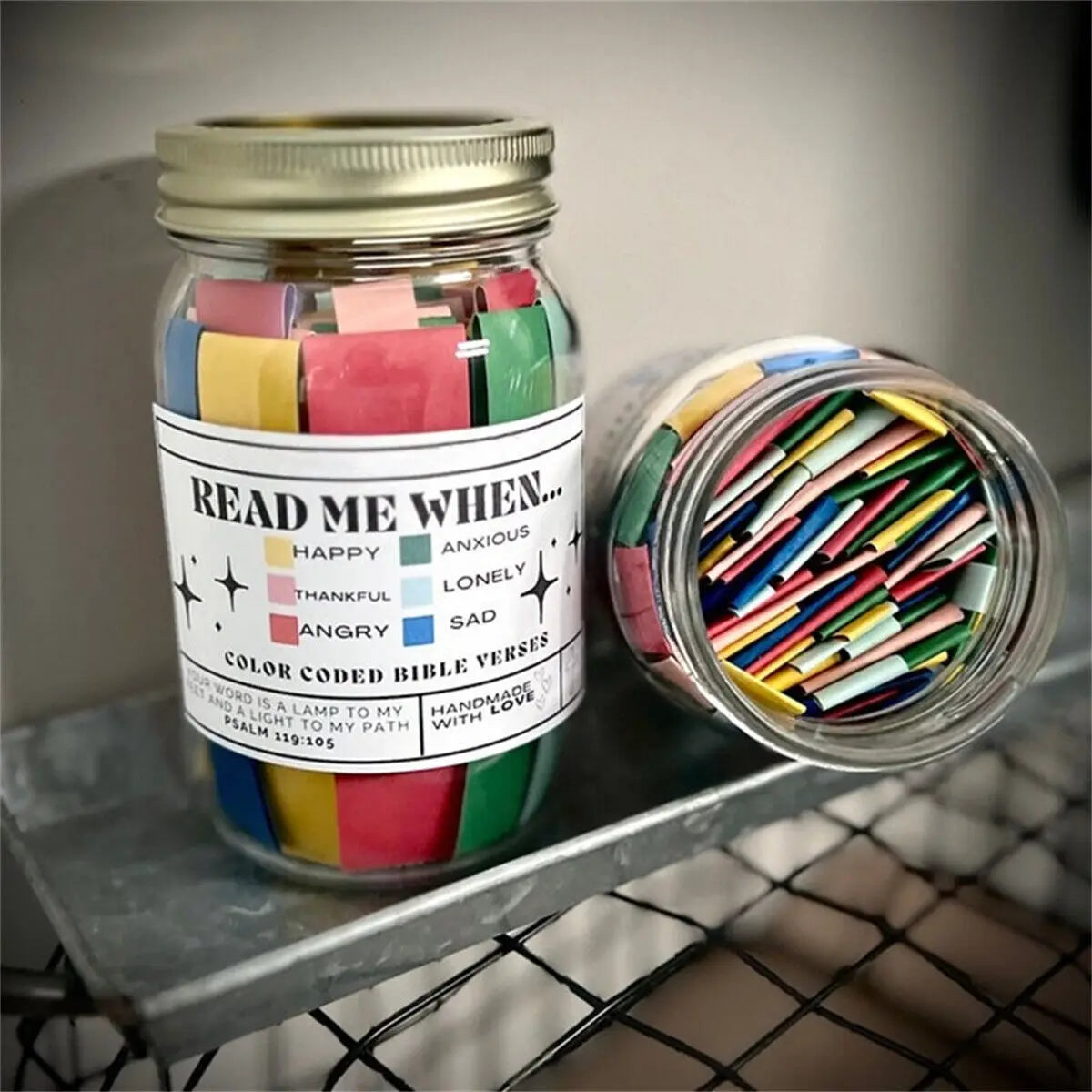 Bible Verses Plastic Jar for Emotions and Feelings Scripture Prayer Cards Encouragement Gift