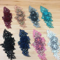 New Arrival 3d Beaded Embellishment Flower Applique Embroidery Lace Patch Motif
