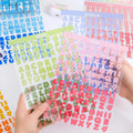 8 Sheets/pack Vitality Letter Waterproof PET Handbag Stickers English Handbag Material Stickers Creative Stickers