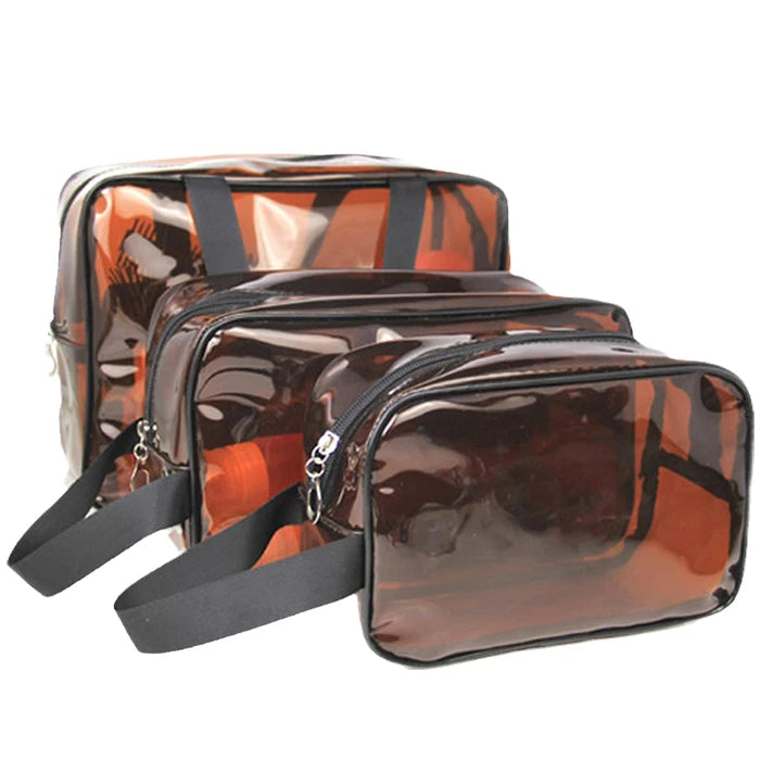 Large Capacity Portable Waterproof PVC Makeup Bag Jelly Color with Zipper Closure for On-the-Go Storage