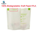 Zipper Seal Standing up Pouch Biodegradable PLA Sanitary Napkins Packaging Doypack Kraft Paper Ziplock Bag for Panty Liner