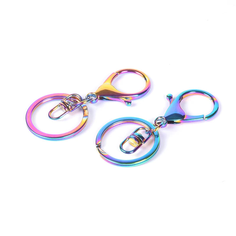 Metal Rainbow Bag Purse Lobster Clasp Keychain Accessories Key Buckle Swivel Snap Hook