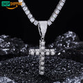 Dropshipping Hip Hop Jewelry 925 Sterling Silver VVS Moissanite Diamond Iced Out Cross Pendant Necklace for Men  Women