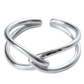 925 Silver Knotted Cross X Ring Female Retro Open Index Finger Ring Korean Version of INSTAGRAM Trendy Simple Ring
