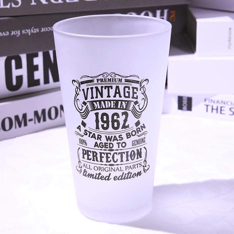 Customizable Crystal Lead-free Glass Eco-friendly Frost Spray Beer Stein Customized Color Logo Mouth Blown Hand Made Small MOQ