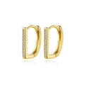 D Letter Minimalist Huggie Earrings 925 Sterling Silver Gold Plated Hoop Earrings for Women
