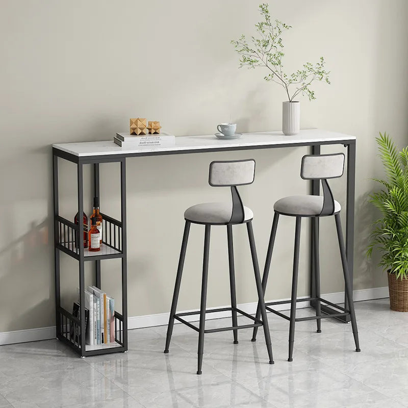 Factory Hot Sale Dining Room Furniture Set Home Cafe Balcony Marble Tall Table and Chair for Balcony Home Cafe and Dining Bar