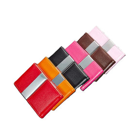 2026 Factory Top Selling Brief Portable Desktop Metal Aluminum Leather Bulk Business Card Wallet case Holders