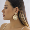 Fancy Cool Gold Plated Fold Statement Earrings Charming Pearl Lotus Leaf Earrings to My Daughter