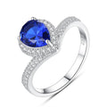 Fine Jewelry 925 Sterling Silver Heart Shape Gemstone Engagement Diamond Rings for Women